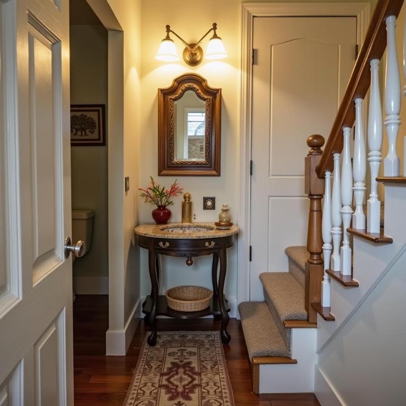 Bàn thờ đặt cạnh nhà vệ sinh hoặc lối đi khiến khách mua e dè vì phạm phong thủy