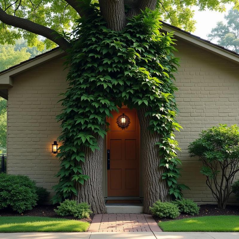 Cây to chắn cửa chính làm cản trở luồng khí và tài lộc vào nhà