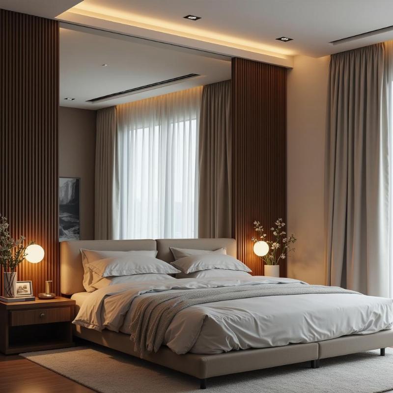 Gương đối diện giường ngủ làm giấc ngủ không sâu, ảnh hưởng năng lượng phòng