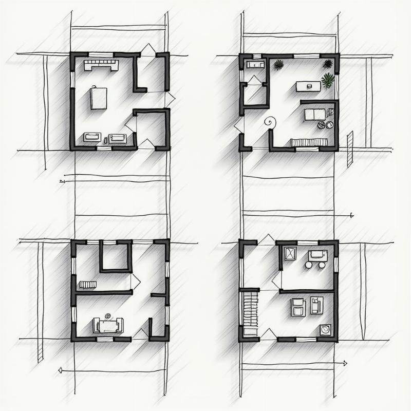 Bản vẽ minh họa hướng nhà hợp tuổi Nhâm Thân 1992, chi tiết và dễ hiểu