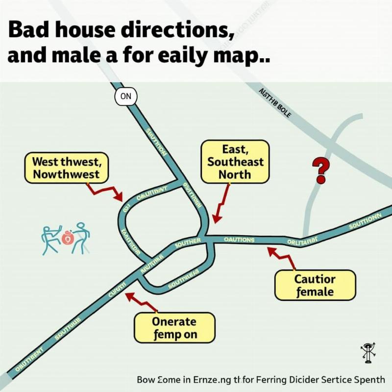 Bản đồ chỉ dẫn các hướng nhà xấu cần tránh cho người tuổi Tân Mùi 1991