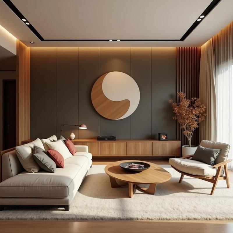 Không gian nội thất hài hòa giữa màu sắc âm và dương giúp cân bằng cảm xúc