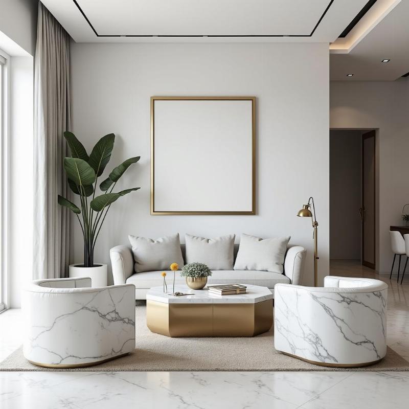 Thiết kế nội thất phong thủy cho người mệnh Kim với vật liệu kim loại và đá tự nhiên