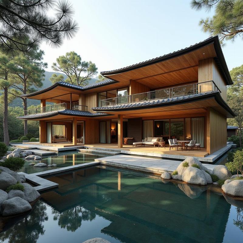 Biệt thự trên đồi cao thiết kế mở hòa quyện cảnh quan thiên nhiên