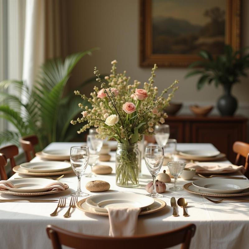 Trang trí bàn ăn phong thủy