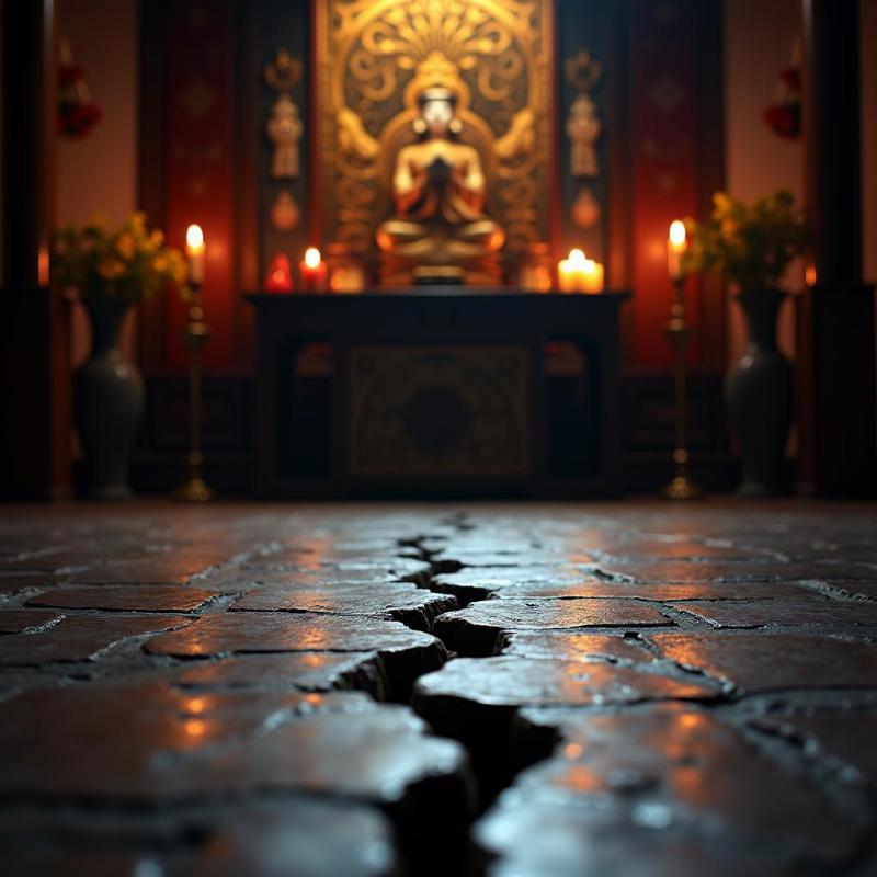 Vết nứt gần ban thờ gây ảnh hưởng đến tâm linh và phong thủy nhà ở