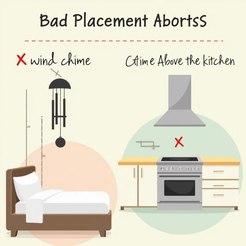 Những vị trí không nên treo chuông gió để tránh ảnh hưởng phong thủy