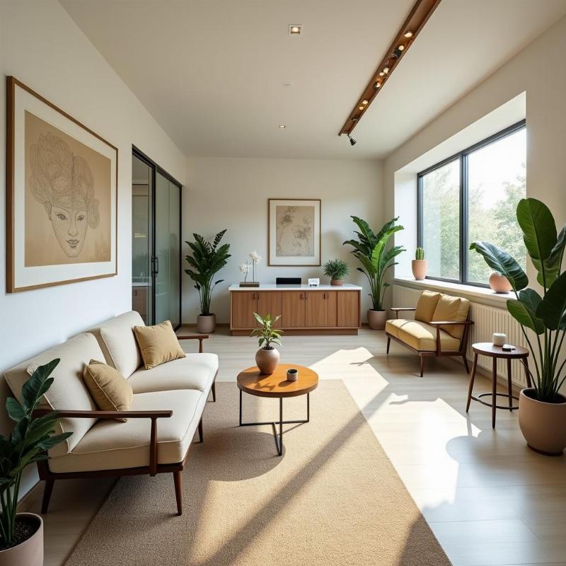 Khu vực tiếp khách văn phòng bất động sản theo phong thủy