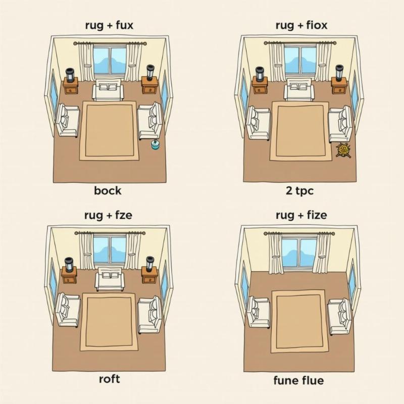 Kích thước thảm lót sàn phù hợp với diện tích căn phòng và mục đích sử dụng theo phong thủy.
